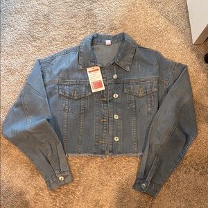 Denim Blue Cropped Jacket